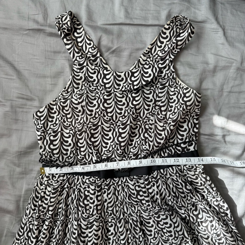 Roadkill Ranch Retro Black White Cotton Fit & Flare Midi Dress S - Picture 11 of 13